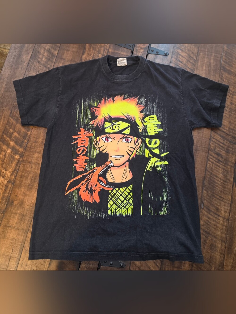 Vintage Black Naruto Graphic Tee